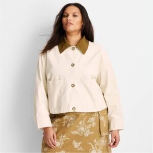 NWOT Future Collective Boxy, Cropped Barn Chore Jacket